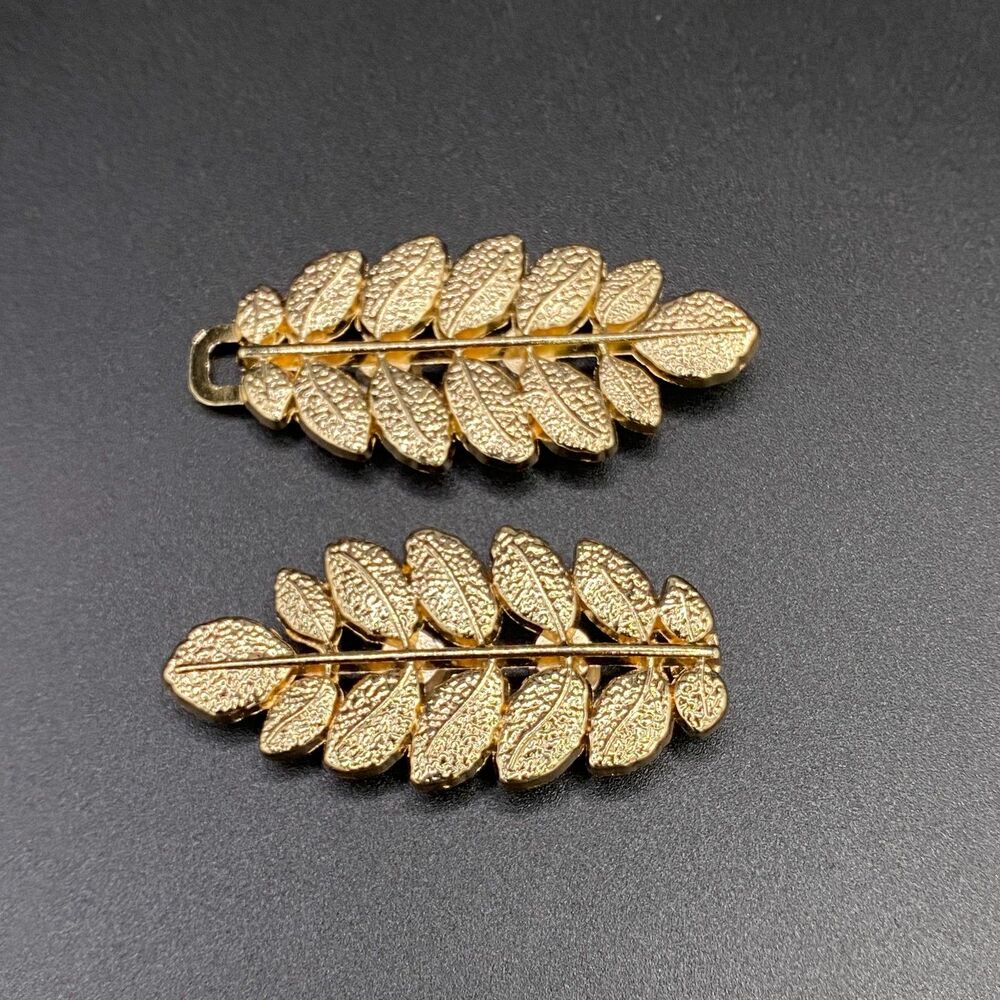 Clasp Buckle Gold Tone Leaf Olive Branch